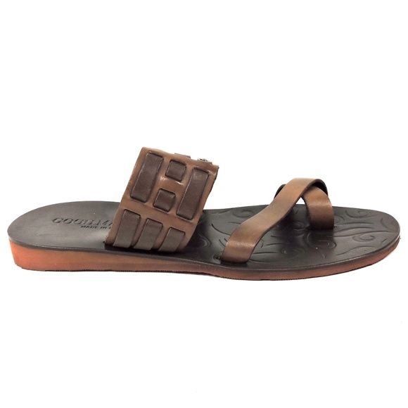 GOODMAN ?? MEN\'S BROWN LEATHER COMFORT FLAT SUMMER SANDALS main image 6
